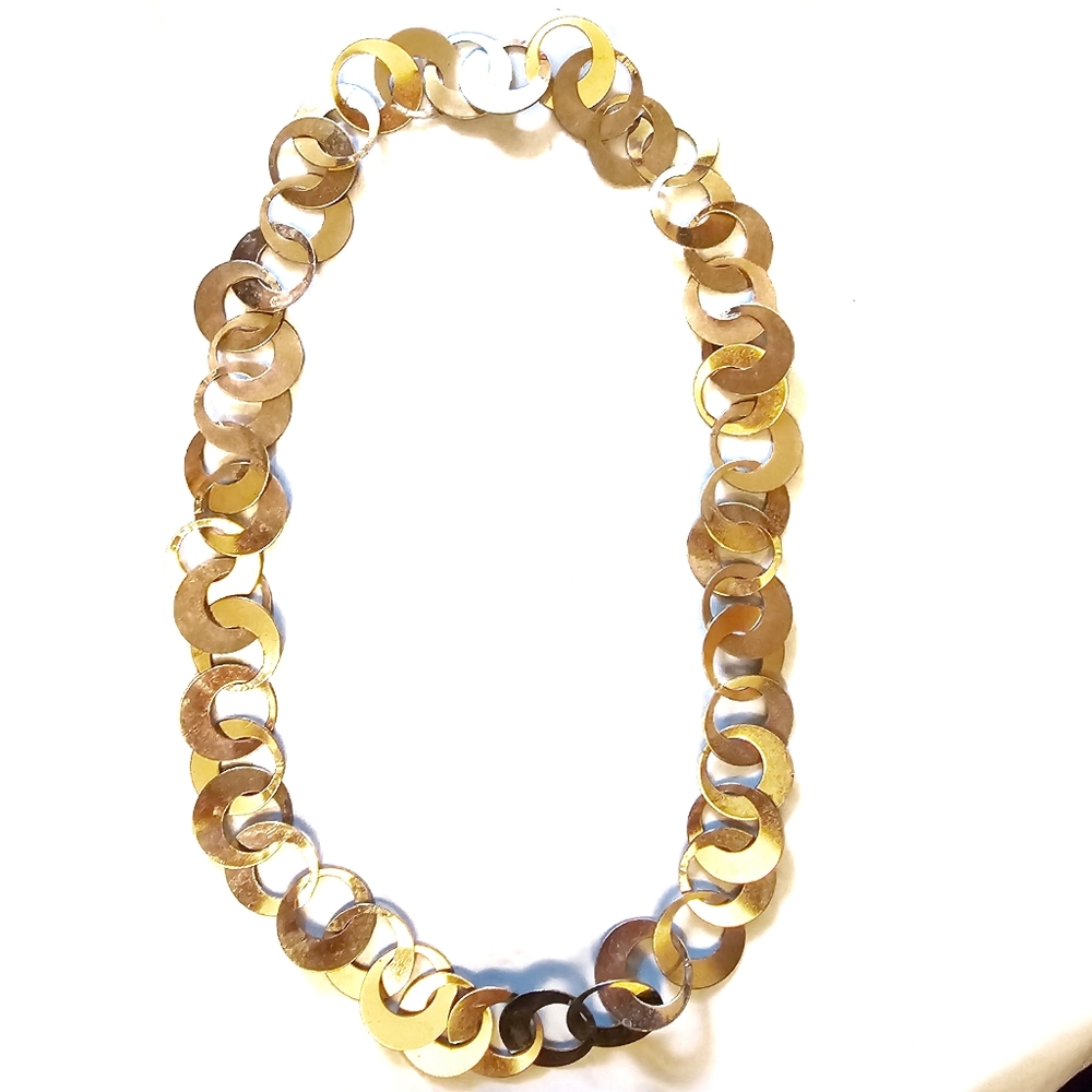 VINTAGE Hoop Gold Tone Statement Necklace